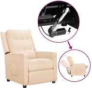 SHUMEE 3místné polohovací křeslo, umělá kůže, šedé, 3083935 - Křeslo