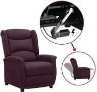 SHUMEE elektrické polohovací křeslo, látka z mikrovlákna, hnědé, 3098582 - Křeslo