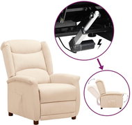 SHUMEE elektrické polohovací křeslo, látka z mikrovlákna, krémové, 3098587 - Křeslo