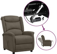 SHUMEE elektrické polohovací křeslo, látka z mikrovlákna, světle šedé, 3098532 - Křeslo