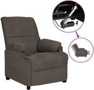 Elektrické polohovací křeslo tmavě šedé umělý semiš, 3073833 - Křeslo