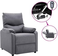 Elektrické polohovací TV křeslo světle šedé textil, 3073823 - Křeslo