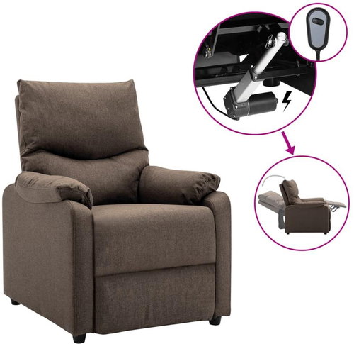 Elektrické TV polohovacie kreslo hnedé textil, 3073825 - Kreslo - Hlavný obrázok