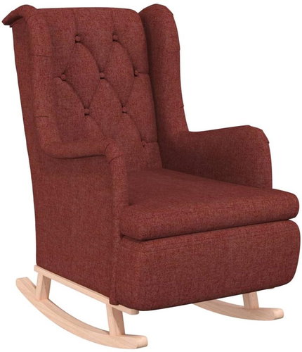 Rocking chair with rubberwood legs burgundy textile, 329408 - Rocking Chair - Main image