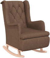 Rocking chair with rubberwood legs brown textile, 329409 - Rocking Chair