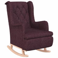 Rocking chair with rubberwood legs purple textile, 329412 - Rocking Chair
