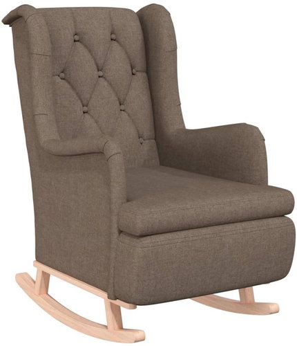 Rocking chair with rubberwood legs taupe textile, 329413 - Rocking Chair - Main image