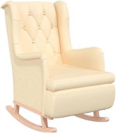 Rocking chair with rubberwood legs cream textile, 329414 - Rocking Chair