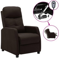 Elektrické polohovací křeslo tmavě hnědé textil, 3073601 - Křeslo