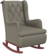 Rocking chair with rubberwood legs light grey velvet, 329395 - Rocking Chair