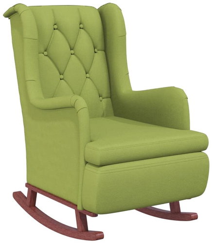 Rocking chair with rubberwood legs light green velvet, 329398 - Rocking Chair - Main image