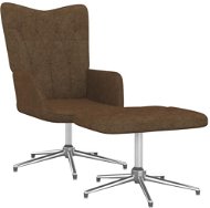 Relaxačné kreslo so stoličkou hnedé textil, 327603 - Kreslo
