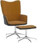 Relaxačné kreslo so stoličkou hnedé zamat a PVC, 327872 - Kreslo