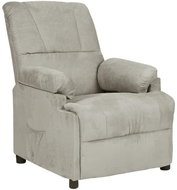 SHUMEE křeslo chersterfield a podnožka, umělá semišová kůže, hnědé, 281277 - Křeslo