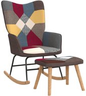 Hojdacie kreslo so stoličkou patchwork textil, 328192 - Hojdacie kreslo