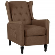 Polohovací křeslo hnědé textil, 329324 - Křeslo