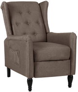 SHUMEE křeslo s nohami z kaučukovníkového dřeva, textil, světle šedé, 329384 - Křeslo