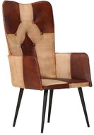 SHUMEE křeslo s opěradlem, pravá kůže, hnědé, 339660 - Křeslo
