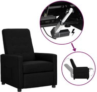 SHUMEE křeslo s podnožkou, textil, šedé - Křeslo