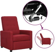 SHUMEE křeslo s podnožkou, textil, šedé - Křeslo