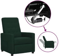 Zvedací polohovací křeslo tmavě zelené textil, 3093361 - Křeslo