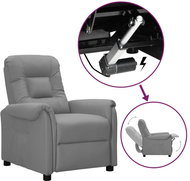 Zvedací polohovací křeslo šedé umělá kůže, 3093295 - Křeslo