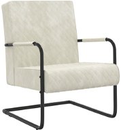 Konzolová stolička krémovo biela zamat, 325733 - Kreslo