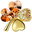 Four Leaf Clover Brooch 313001 Gold-Orange