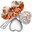 Quatrefoil brooch 313001 Silver-orange