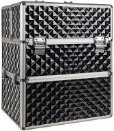 Soulima 22529 Dvojdielny kozmetický kufrík 42,5 × 35 × 24,5 cm, čierno-strieborná - Kozmetický kufrík