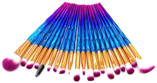 APT Set of cosmetic brushes 20 pcs, coloured - Make-up Brush Set - Main image
