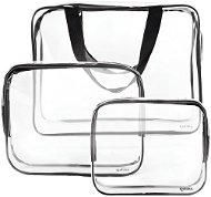 Pronett XJ4830 Sada cestovních kosmetických tašek, průhledné, 3 ks - Make-up Bag