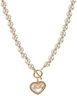 Flor De Cristal Perlový náhrdelník s príveskom v tvare srdca - Náhrdelník
