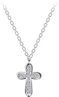 Flor de Cristal Silver necklace with cross - white, Ag 925/1000 2,5 g - Necklace