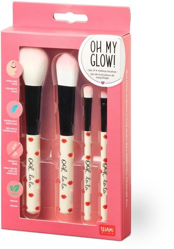 Legami Oh My Glow! - Set Of 4 Makeup Brushes - Lips - Make-up Brush Set - Main image