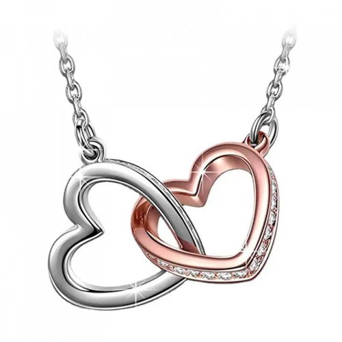 Bear Necklace Linked Hearts Silver 925/1000, 4 g - Necklace - Main image