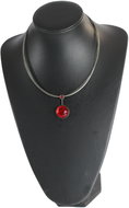 E.L. 7 Kulatý s červeným sklem - Necklace