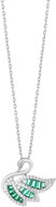 Preciosa Silver necklace Sparkling Swan, swan with cubic zirconia, green (Ag925/1000, 2,75 g) - Necklace