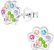 Flor de Cristal Children's earrings with paw print - Coloured, silver 925/1000, 0,025 g - Earrings