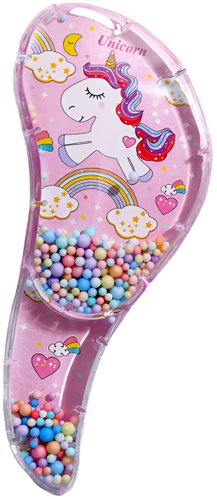 Excellent Unicorn Hair Brush with Beads - Hair Brush - Main image