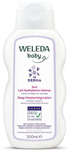 WELEDA DERMA Moisturizing Milk 3in1 200 ml - Children's Body Lotion - Main image