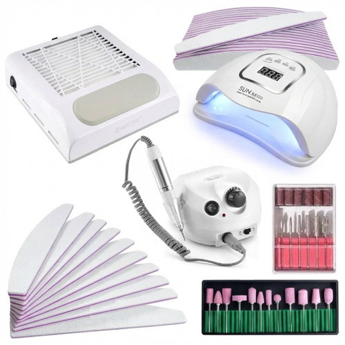 TopKing Manicure set 4in1 - UV/LED lamp, sander, dust extractor and file set 10 pcs - UV Nail Lamp - Main image