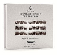 GloryStyles Samolepící segmentové řasy BROWN 01 - Adhesive Eyelashes