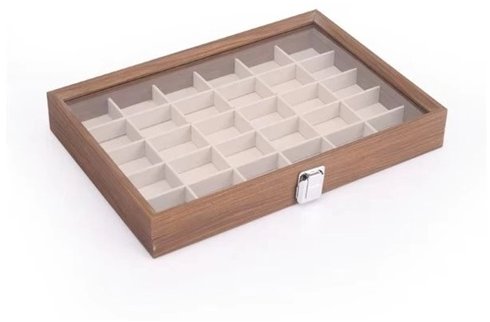 Colektio Jewellery case with glass lid - 30 compartments - Jewellery Box - Main image