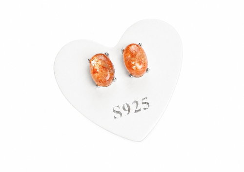 Colektio Sluneční kámen náušnice ovál (925/1000, 0,29 g) - Earrings - Main image