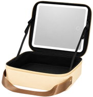 Verk 27761 Kosmetický kufřík se zrcátkem a LED osvětlením, béžový - Makeup Case