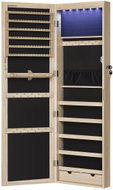 Songmics and Vasagle Elissa Wall-Mounted Jewellery Cabinet, Natural Oak - Jewellery Box