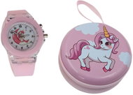 Qkids LED svítící hodinky růžové - Jednorožec a měsíc - Children's Watch