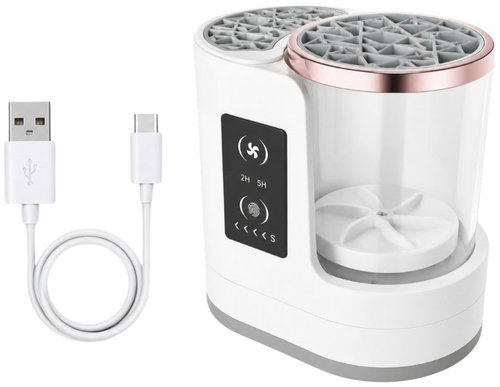 Verk 27760 Elektrický čistič štětců na make-up, 6 W, USB-C, bílý - Brush Cleaner - Main image