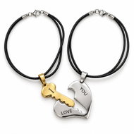 Camerazar Náhrdelník I Love you, srdce a klíč - Necklace